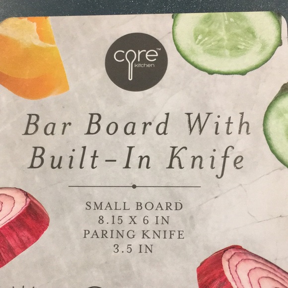 Core Cutting Bar Board with Built In Knife 18.5x6”, knife 3.5” NWT Navy Blue - Picture 2 of 16
